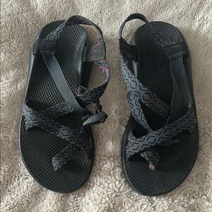 Men’s Chaco Black Sandals with Woven Straps